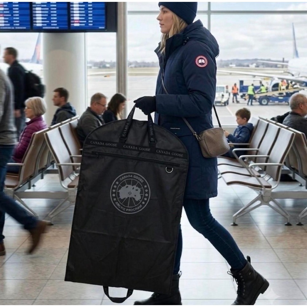 Canada Goose Black Garment Bag Travel Suit Cover Arctic Program Logo